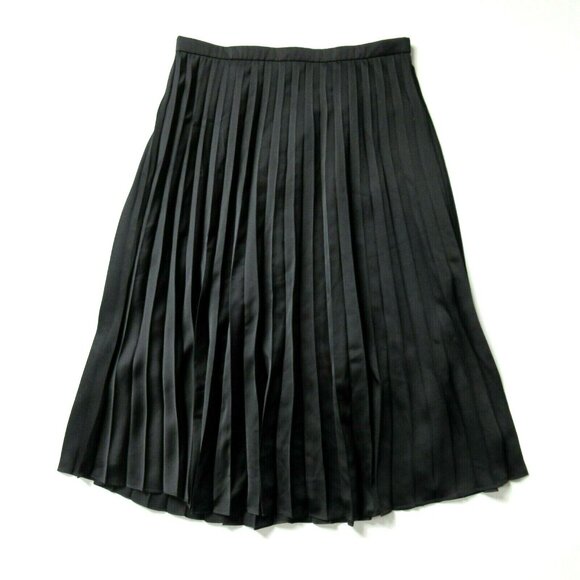 J. Crew Black Pleated Midi Skirt Sz. 10 - Picture 1 of 5